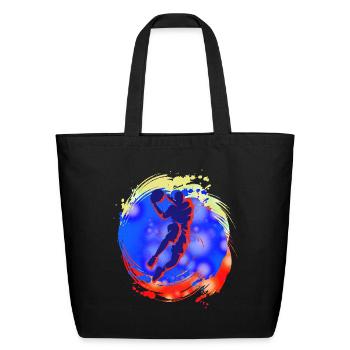 Neon Splash Dunk Silhouette - Eco-Friendly Cotton Tote - black - Front