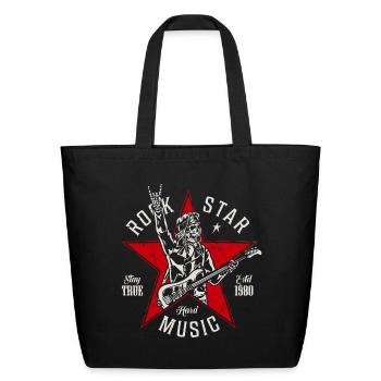 star rock music celebrity superstar - Eco-Friendly Cotton Tote - black - Front