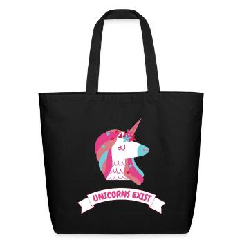 Unicorns Exist - Eco-Friendly Cotton Tote - black - Front