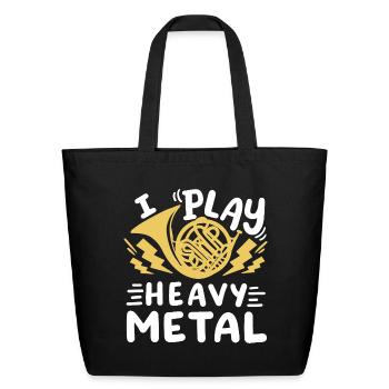 French Horn Player French Hornist - Eco-Friendly Cotton Tote - black - Front
