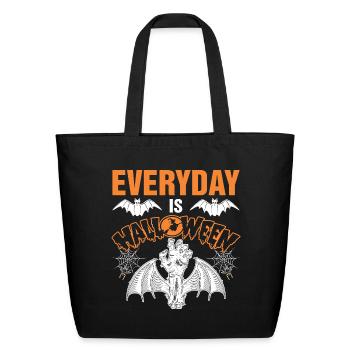 Everyday is Halloween Tshirt1 - Eco-Friendly Cotton Tote - black - Front