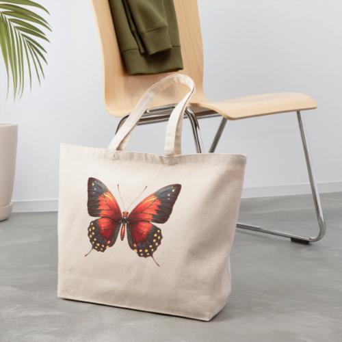 Bright Red, Black, and Yellow Butterfly - Eco-Friendly Cotton Tote