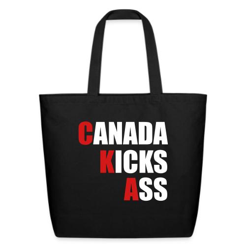 Canada Kicks Ass Vertical - Eco-Friendly Cotton Tote