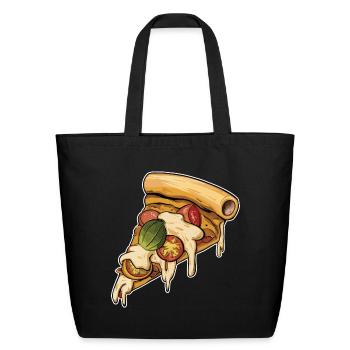 The cheese pizza slice - Eco-Friendly Cotton Tote - black - Front
