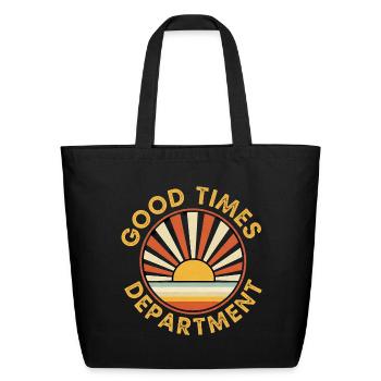 Good Times Sunset Logo Tee - Eco-Friendly Cotton Tote - black - Front