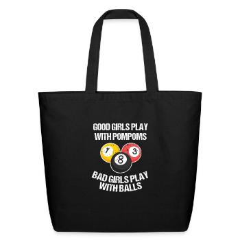 Pool Player Funny Bad Girl Woman Billiard Gift - Eco-Friendly Cotton Tote - black - Front