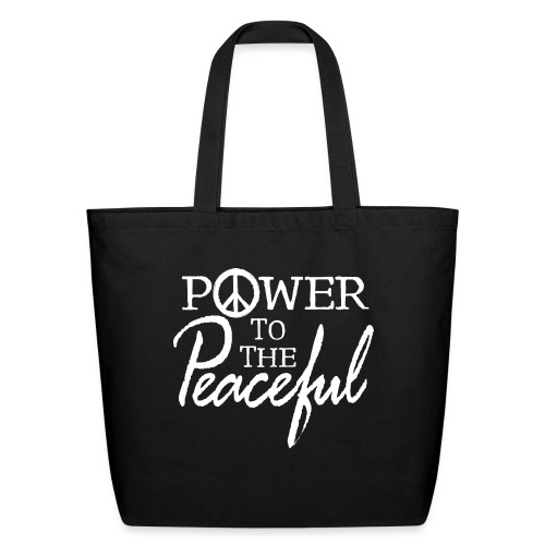 Power To The Peaceful - White - Eco-Friendly Cotton Tote