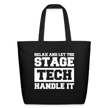 Stage Crew Quote for a Stage Tech - Eco-Friendly Cotton Tote - black - Front