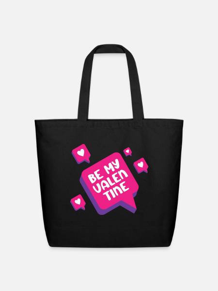 Be My Valentine - Eco-Friendly Cotton Tote - black