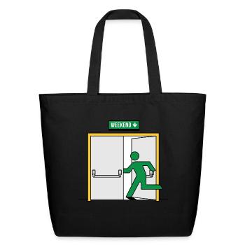 Workplace Emergency Exit - Eco-Friendly Cotton Tote - black - Front