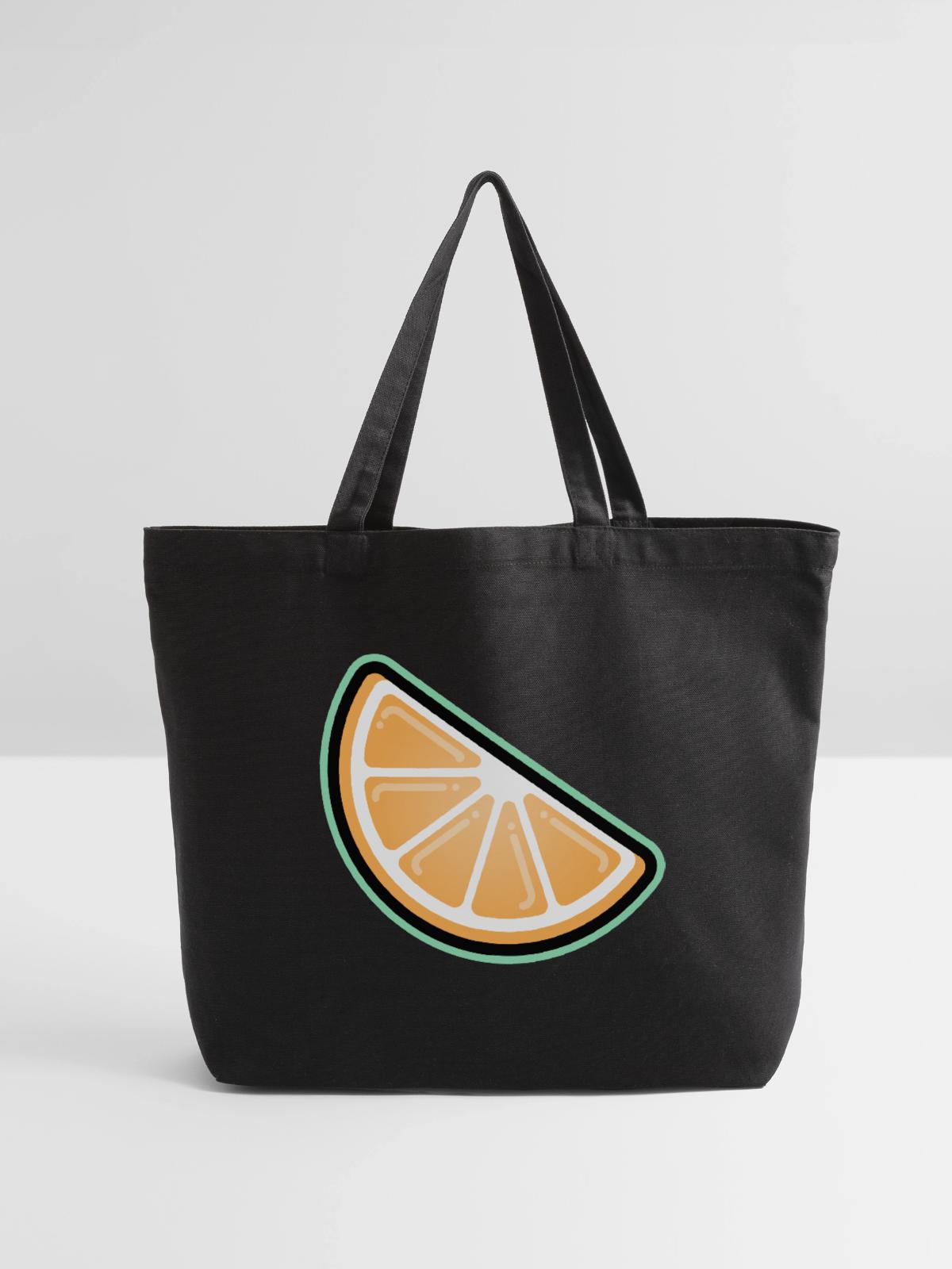 Orange Slice - Eco-Friendly Cotton Tote - black - Front