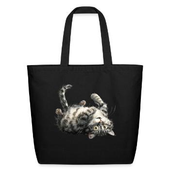 Funny Cat - Eco-Friendly Cotton Tote - black - Front