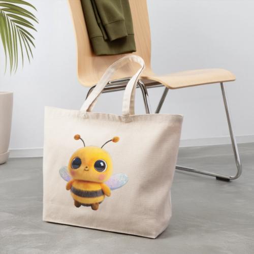 Sweet Cartoon Baby Bee with Innocent Eyes - Eco-Friendly Cotton Tote