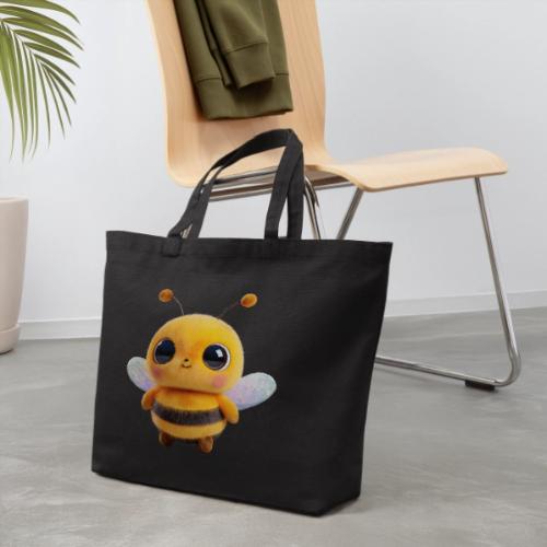 Sweet Cartoon Baby Bee with Innocent Eyes - Eco-Friendly Cotton Tote
