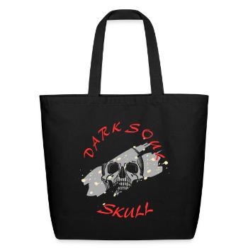 Skull power_  Bold Skull Tee for Men, Women & Kids - Eco-Friendly Cotton Tote - black - Front