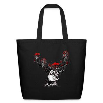 Deer mushrooms - Eco-Friendly Cotton Tote - black - Front