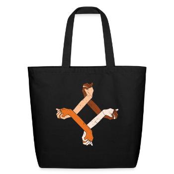 Equal Rights Anti Racist Racism Peace Love - Eco-Friendly Cotton Tote - black - Front