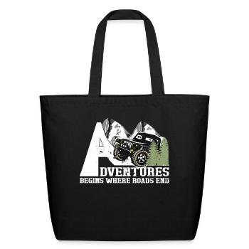 truck mudding - Eco-Friendly Cotton Tote - black - Front