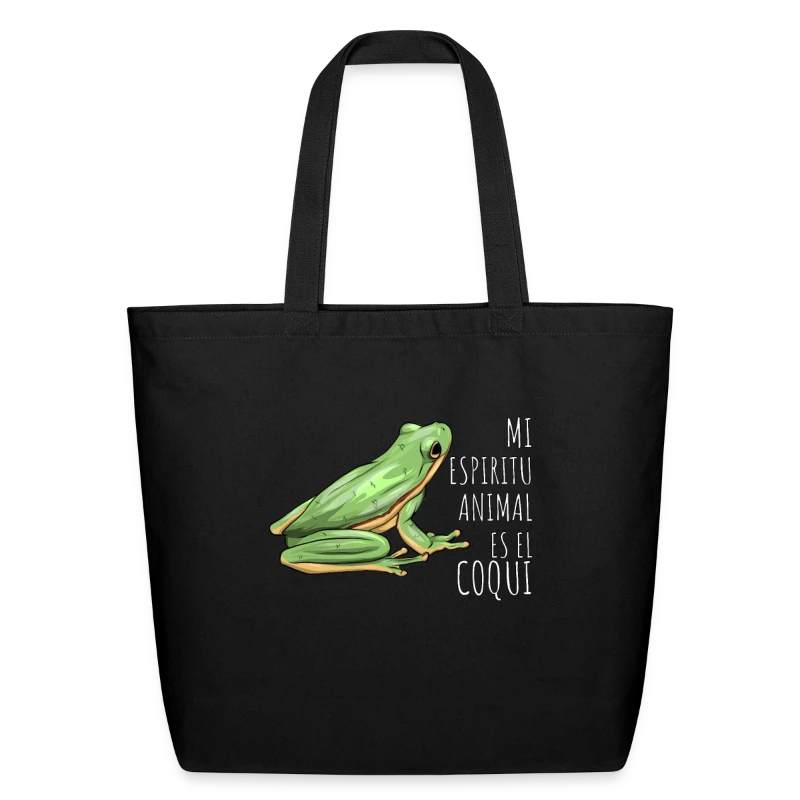 Mi Espiritu Animal es el Coqui Boricua Puerto Rico - Eco-Friendly Cotton Tote
