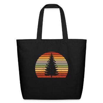 Pine tree Vintage - Eco-Friendly Cotton Tote - black - Front
