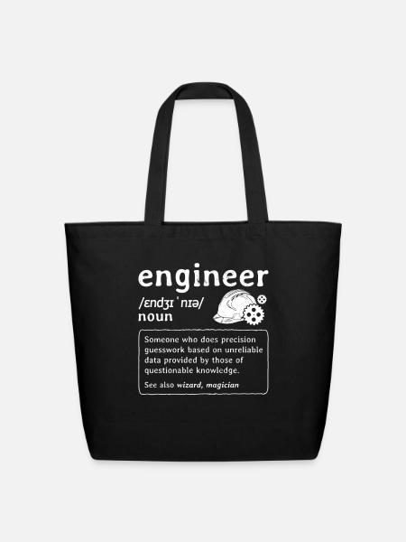 Funny Engineering Engineer - Eco-Friendly Cotton Tote - black