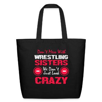 Wrestling Sister - Eco-Friendly Cotton Tote - black - Front