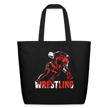 wrestling martial arts wrestlers wrestle - Eco-Friendly Cotton Tote - black - Front