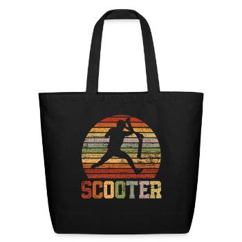 Stunt Scooter Scooter - Eco-Friendly Cotton Tote - black - Front