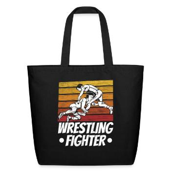 Wrestling Fighter Wrestle Hobby Wrestler - Eco-Friendly Cotton Tote - black - Front