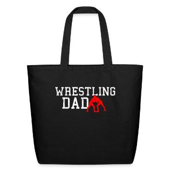 Wrestling dad - Eco-Friendly Cotton Tote - black - Front