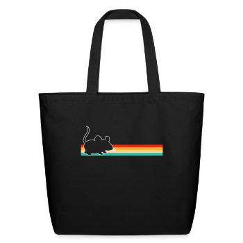 mouse retro - Eco-Friendly Cotton Tote - black - Front
