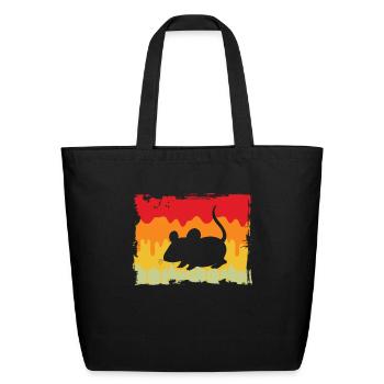 mouse retro - Eco-Friendly Cotton Tote - black - Front