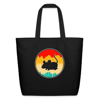mouse retro - Eco-Friendly Cotton Tote - black - Front