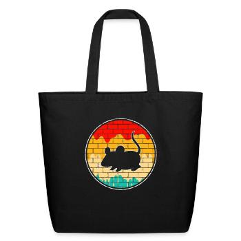 mouse retro - Eco-Friendly Cotton Tote - black - Front