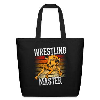 Wrestling Master Wrestle Wrestler Hobby - Eco-Friendly Cotton Tote - black - Front