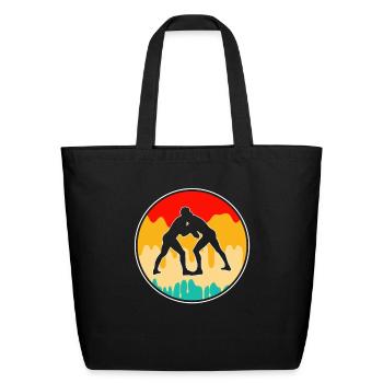 wrestling retro - Eco-Friendly Cotton Tote - black - Front