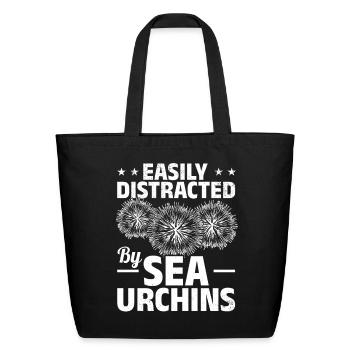 Sea Urchin Sea Animal Easily Distracted By Sea - Eco-Friendly Cotton Tote - black - Front