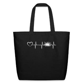 Sea Urchin Lover Sea Urchin Heartbeat Sea Urchin - Eco-Friendly Cotton Tote - black - Front