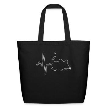 mouse heartbeat - Eco-Friendly Cotton Tote - black - Front