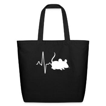 mouse heartbeat - Eco-Friendly Cotton Tote - black - Front