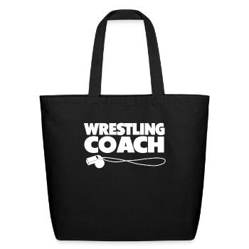 Wrestling Coach Wrestler Wrestle Hobby - Eco-Friendly Cotton Tote - black - Front