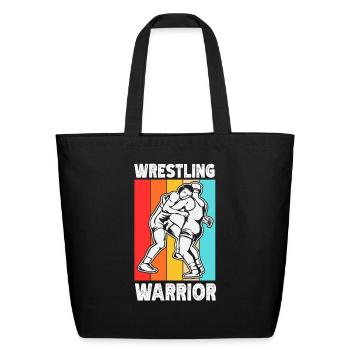 Wrestling Warrior Hobby Wrestler Wrestle - Eco-Friendly Cotton Tote - black - Front