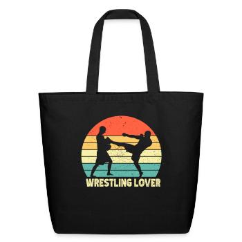 Wrestling Lover Wrestler Hobby Wrestle - Eco-Friendly Cotton Tote - black - Front