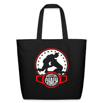 Wrestling Coach Wrestle Hobby Wrestler - Eco-Friendly Cotton Tote - black - Front
