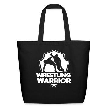Wrestling Warrior Hobby Wrestler Wrestle - Eco-Friendly Cotton Tote - black - Front