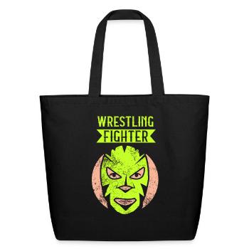 Wrestling Fighter Wrestler Wrestle Hobby - Eco-Friendly Cotton Tote - black - Front