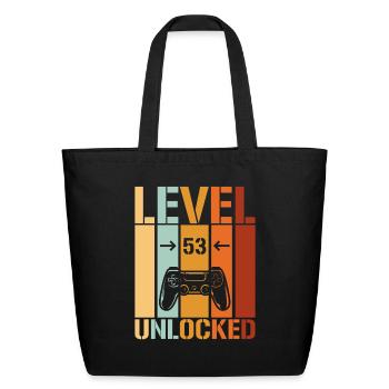 level 53 unlocked - Eco-Friendly Cotton Tote - black - Front