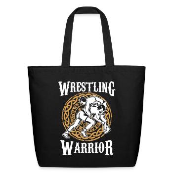 Wrestling Warrior Wrestler Wrestle Hobby - Eco-Friendly Cotton Tote - black - Front