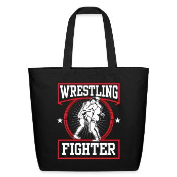 Wrestling Fighter Wrestle Hobby Wrestler - Eco-Friendly Cotton Tote - black - Front
