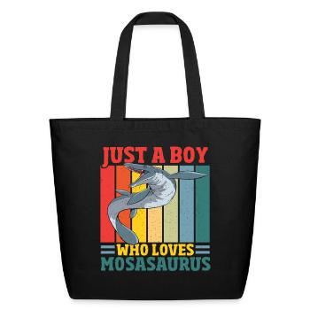 Just A Boy Who Loves Mosasaurus Prehistoric - Eco-Friendly Cotton Tote - black - Front